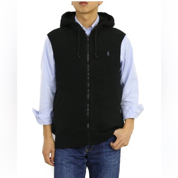 Polo Ralph Lauren Hooded Sweat Quilted Cotton Vest Size XXL - Picture 1 of 11